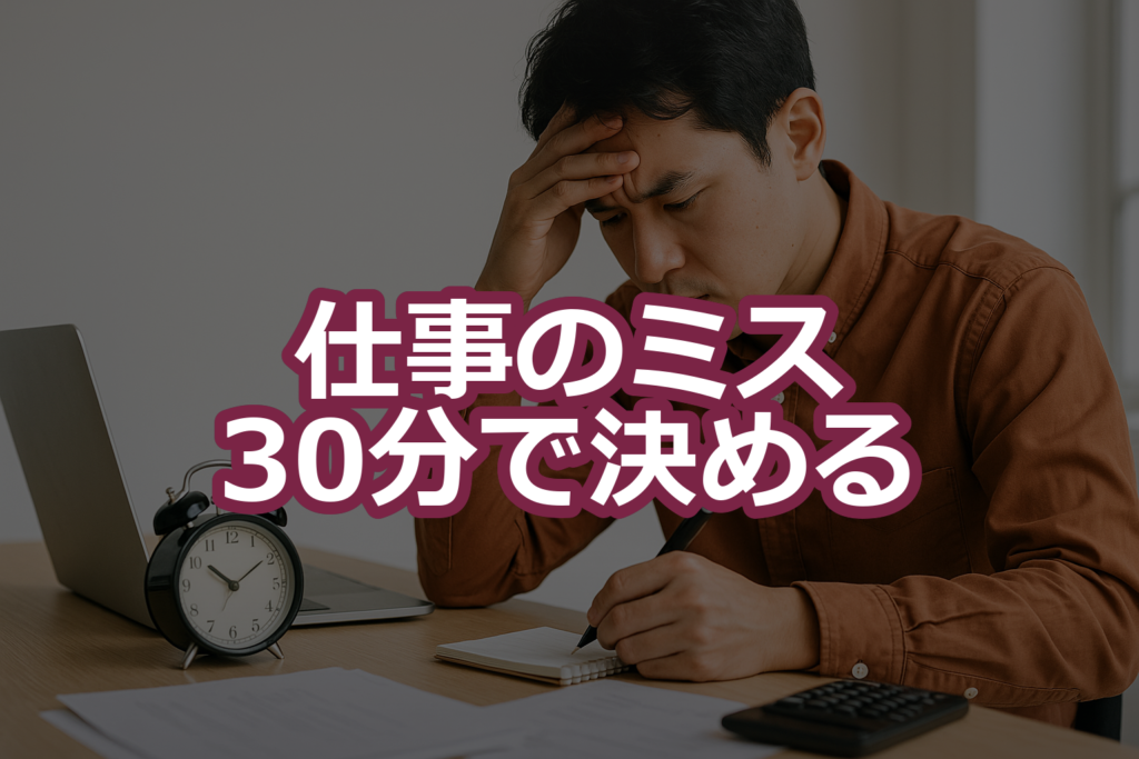 仕事のミスは30分で立て直す：3分メモ→7分評価→5分短報→15分応急